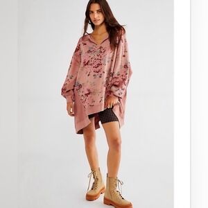 Free People With the Band Cabbage Rose Sweatshirt Size Medium